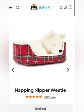 Napping Nipper Jellycat - no bed